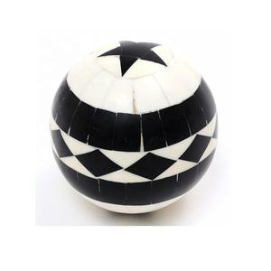 Bolas decorativas con patrón a cuadros moderno, escaparate con incrustaciones de hueso, Bola de mesa, decoración del hogar de todos los tamaños, regalo novedoso - Product Image 4