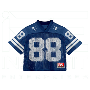 เสื้อยืดโอเวอร์ไซส์ผู้ชาย พิมพ์ลายกราฟิก เสื้อเจอร์ซีย์ตาข่ายสำหรับกีฬาฟุตบอล ผลิตตามสั่ง ขายส่ง OEM ผ้าโพลีเอสเตอร์ 100% แบบครอป - Product Image 1
