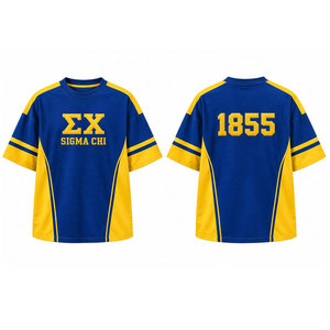 T-shirt Sigma Chi 1855 à blocs de couleur pour homme, manches raglan, col rond, jersey décontracté avec bordure contrastée - Product Image 4