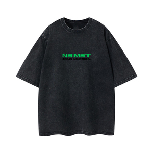 เสื้อยืดแขนสั้นโอเวอร์ไซส์ผู้ชาย พิมพ์ลายตัวอักษรด้านหน้า เสื้อผ้าฝ้ายเจอร์ซีย์ลำลอง Naimat Abbas Industries - Product Image 3