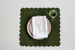 Linen Custom Embroidery Modern Square Handmade <strong>Napkins</strong> for Party Wedding Home Decor - Product Image 5