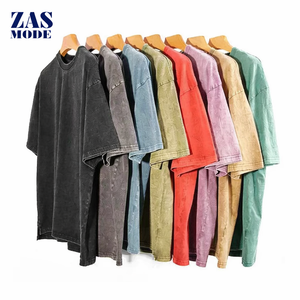 Nouveau design – T-shirt tricoté vintage délavé à manches courtes pour homme – Coupe classique – Style rétro américain – 100 % coton – Séchage rapide - Product Image 1