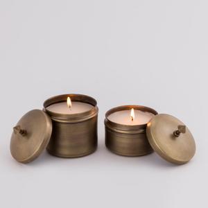 เชิงเทียนทรงกระบอกทองเหลืองพร้อมฝาปิดทนความร้อนตกแต่งบ้านหรือพื้นที่ - Product Image 3
