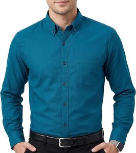 Camisa Oxford de Manga Larga para Hombre, Primavera-Otoño 2026, 100% Algodón, Transpirable, Formal de Negocios, Venta al Por Mayor Directa de Fábrica OEM - Product Image 3