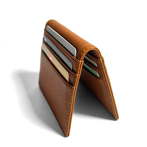 Castello Unisex Bi-Fold Card Holder <b>Wallet</b> Genuine Vegetable Tanned Leather with Open Short Polyester New Release for Men Women - Product Image 1