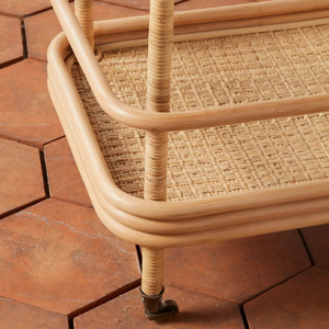 Wholesale handcrafted rattan food service carts for hotels and cafes; beverage carts for cafes. - Product Image 5