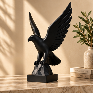 Escultura Moderna de Águila Negra |   Figura de Pájaro Volador de Aluminio, Estatua de Lujo para Mesa, Decoración para Sala de Estar, Oficina, Hogar, Adorno, Regalo - Product Image 4