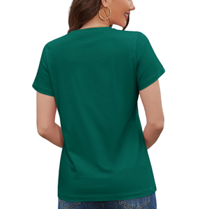เสื้อยืดแขนสั้นผ้าฝ้าย 100% สำหรับผู้หญิงแฟชั่นฤดูร้อนใหม่ระดับไฮเอนด์สบาย ๆ คอกลม OEM ทรงปกติ - Product Image 2