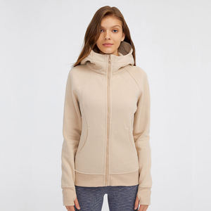 Sudadera con Capucha y Cierre para Mujer, Color Sólido, Manga Larga, Tejido de Algodón, para Otoño - Product Image 4