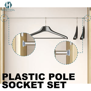 <b>Plastic</b> White Wardrobe Closet Rod Holder - Product Image 3