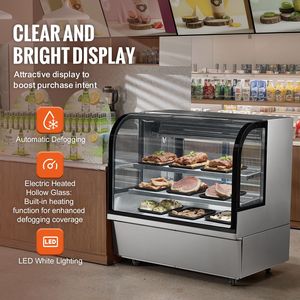 Vetrina Refrigerata Commerciale Grande da 18 Cu.Ft./505L a 2 Livelli con Illuminazione LED per Pasticceria, Congelatore e Frigorifero - Product Image 3