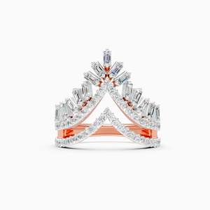 Bague de fiançailles unisexe en diamant blanc jaune certifié IGI, taille brillant, cultivé en laboratoire, couleur E, plaqué or rose classique - Product Image 5