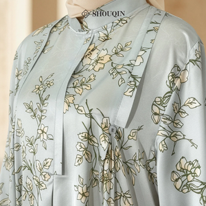 Shouqin Alayla - Elegante Vestido Largo Musulmán de Satén de Seda con Botones Delanteros para Mujer, Manga Larga, Abaya Modesta, Tallas Grandes XS-XXL - Product Image 4