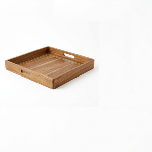 Bandeja de Servir Grande de Madera de Acacia con Incrustaciones Geométricas Intrincadas, Diseño Moderno para Ramadán, Diwali, Bodas y Otras Ocasiones - Product Image 3