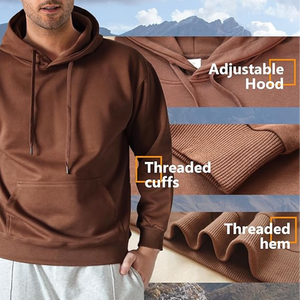 Hoodie streetwear surdimensionné pour homme, impression et broderie de logo personnalisés, 100% coton, service OEM ODM disponible - Product Image 4