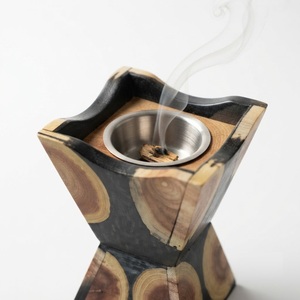 Minimalist Brass <b>Incense</b> Burner Wavy Hourglass <b>Cone</b> Holder Modern Nordic Style Metal Censer For Yoga Meditation Home Decoration - Product Image 4