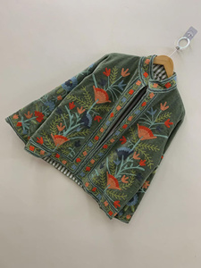 Velvet Floral Suzani Embroidered Jacket Uzbek Folk Festival <b>Coat</b> with Cotton Filling for Bomber Duster Outerwear At Cheap Price - Product Image 2