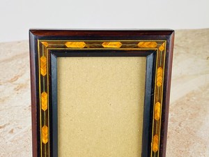 Rectangular Wooden <b>Photo</b> <b>Frame</b> <b>Black</b> Powder Coated Finish Inlaid Border Desktop Display for Party Decor - Product Image 3