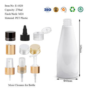 Bouteille conique en plastique PET de 270 ml de haute qualité pour cosmétiques, avec marquage à chaud et couleurs personnalisées pour emballage sur mesure - Product Image 4