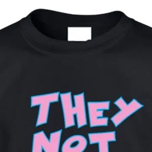 Black Teen Short Sleeve Graphic T Shirt They Not Like Us Bold Pink Letter Print Crew Neck Casual Youth Everyday Fashion Tee - Product Image 2