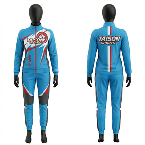 Combinaison de patinage à roulettes pour femmes, mélange de polyester et de spandex de qualité supérieure, 280 GSM, design à panneaux bleu, rouge et blanc, logo personnalisé par sublimation - Product Image 1