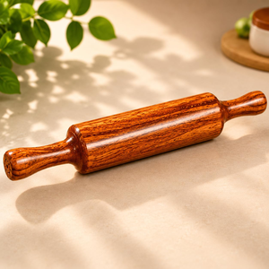 Wooden <b>Rolling</b> <b>Pin</b> Belan for Roti and Chapati Making Traditional Roller Handmade Kitchen Tool for Pizza Dough Baking and Home - Product Image 2