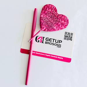 GETUP BROSONS Lighted Stainless Steel Frame 3X Magnification <b>Pocket</b> Handheld <b>Mirror</b> Pink Customize Paper Coated Makeup <b>Mirror</b> - Product Image 2