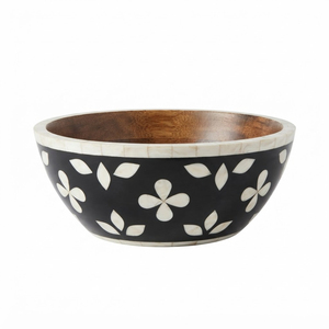 Modern Bone Inlay <b>Bowl</b> Striped <b>Mango</b> <b>Wood</b> Salad Serving <b>Bowl</b> Round Fruit <b>Bowl</b> For Home Hotel Countertop Decor Bulk Supplier - Product Image 4