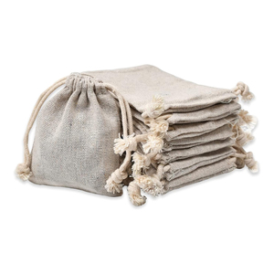 Cotton Canvas Fabric Gift Packaging Pouch Bottom Soft Cotton Drawstring <b>Bag</b> With Custom Logo High Quality Shopping <b>Bags</b> - Product Image 2