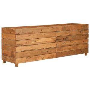 Grand ensemble de jardin avec potager surélevé, tons de bois mélangés, bois de teck recyclé, éléments en acier - Product Image 2