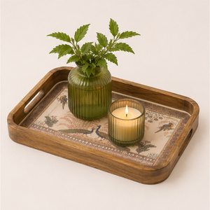 Premium Handcrafted Eco-friendly Modern Floral Wooden Serving Tray Decorative Platter for Wedding <b>Home</b> Decor - Product Image 4