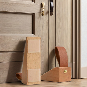 Tapón de puerta de cuero de madera Retro hecho a mano, diseño moderno, acentos de vida en el hogar para hoteles y artículos de regalo para mejorar el hogar - Product Image 4