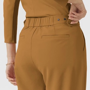 Blouse médicale marron pour femme, coupe large, taille haute, manches longues, 100% coton tissé, détection par aiguille, uniforme médical, thermocollage sans couture - Product Image 6