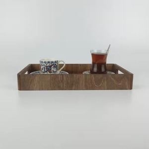 Custom Logo Engraved Wooden Serving <b>Tray</b> with Handles – Rectangular Plywood <b>Tray</b> for Restaurant, Cafe, <b>Tea</b> & Food REHMAN CRAFT - Product Image 1