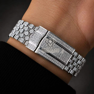Custom Luxury Square Alloy Steel Quartz <b>Watches</b> with Sparkling Full Diamond and VVS Moissanite <b>for</b> <b>Men</b> From Indian Supplier - Product Image 3