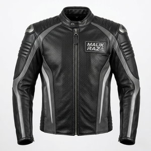 Chaqueta de Motociclista de Cuero Personalizada, Chaqueta de Cuero Genuino Perforada para Motociclismo, Marca Privada - Product Image 5