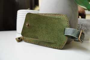 Personalized Genuine Leather Luggage Tags Custom Logo Travel Bag <b>Labels</b> Privacy Shield Suitcase Tags <b>Gift</b> LMP-0204 - Product Image 3