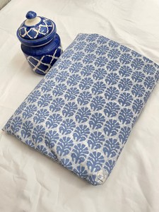 Blue Grey <b>Eco</b>-Friendly Lightweight Hand Block Printed Cotton Fabric <b>Dot</b> Floral Buta Jaipur Sanganeri Girls Dress Material - Product Image 1