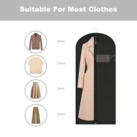 Sac de costume EVA PEVA à dessus arqué 45 pouces avec crochet métallique pivotant, fenêtre transparente et œillet de base, sac de vêtements suspendu personnalisable en gros avec logo