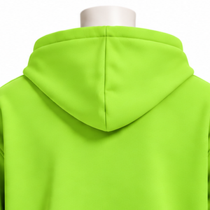 Winter Lime Green Customized Mens Full <b>Zip</b> <b>Hoodie</b> Heavyweight Fleece Chenille Letter Applique Oversized Streetwear Front <b>Pockets</b> - Product Image 4