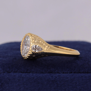 Bague de fiançailles de luxe en or jaune avec diamant taille ovale, style classique pour femme, diamant de laboratoire certifié IGI, 14 carats, 1 à 6 carats, bijoux - Product Image 6