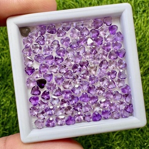 Pierres précieuses en améthyste naturelle, taille cœur, couleur violette, pierres lâches pour la création de bijoux, bagues, pendentifs, boucles d'oreilles, haute qualité - Product Image 4