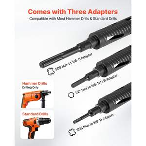 Foret diamanté à carottage sec de 2 pouces de diamètre, profondeur de perçage de 9-1/2 pouces, filetage interne 5/8-11, 3 forets pour maçonnerie et béton - Product Image 3