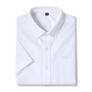 Chemise décontractée pour homme en coton Oxford rayé, anti-plis, respirante, à fermeture tricotée, grandes tailles, coupe régulière, printemps - Product Image 5