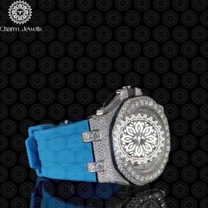 Reloj de Lujo para Hombre Charm Jewells, Caja de Acero Inoxidable de 40 mm, Esfera Analógica de Cristal Azul, Correa de Acero Inoxidable, Botón de Presión, Mecánico - Product Image 5