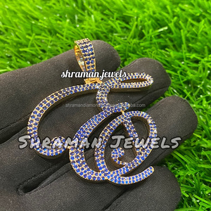 จี้ห้อยคอเด็กแบบฮิปฮอปชุบโรเดียมประดับเพชรโมอิสซาไนต์รูปตัวอักษร 'E' ทองคำแท้ 10K ดีไซน์พิเศษสำหรับงานปาร์ตี้ - Product Image 3