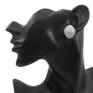 5.50 Cttw White CZ Diamond Stud <b>Earrings</b> 925 Sterling Silver, Round & Baguette Cut Cubic Zirconia <b>Earrings</b> for Women, Push <b>Back</b> - Product Image 4