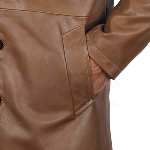 Premium Quality <b>Men's</b> <b>Long</b> Leather <b>Coat</b> Waterproof & Eco-Friendly Winter Warmth Soft Durable Material Stylish Modern Look - Product Image 4