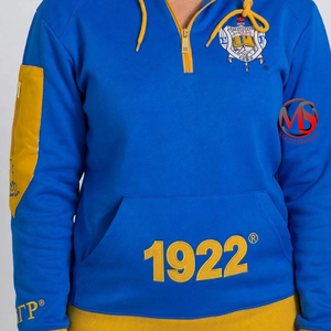 Nouvel Arrivage Sweat à Capuche Décontracté pour Femme avec Demi-Zip, Broderie Sigma Gamma Rho 1922 et Poche sur la Manche Zippée - Product Image 3