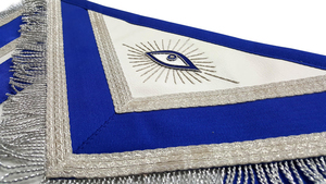 Past Grand Master Blue Lodge <b>Apron</b> - All <b>White</b> With Wreath & Pillars High End Masonic <b>Aprons</b> produced with fine materials - Product Image 2